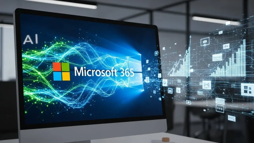 Microsoft 365とCopilot AIの統合イメージ