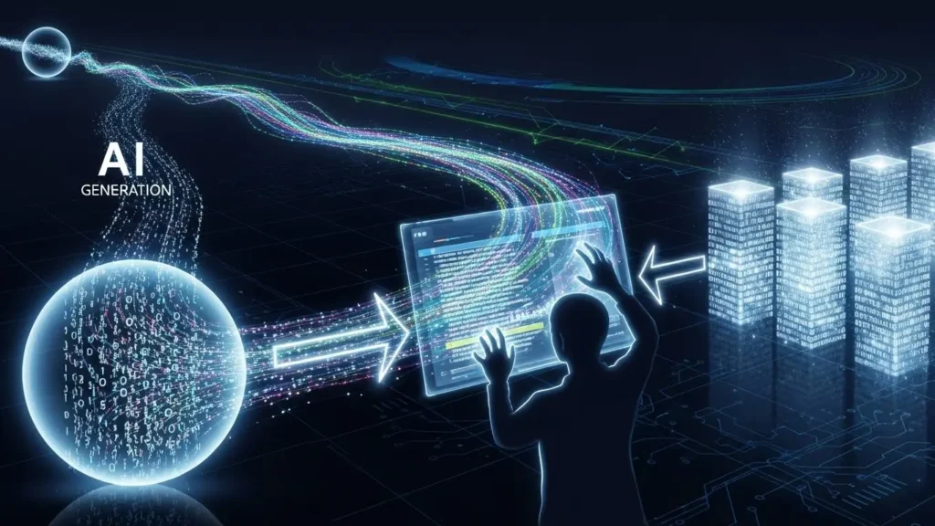 AIが生成した情報を人間が編集して品質を高めるイメージ