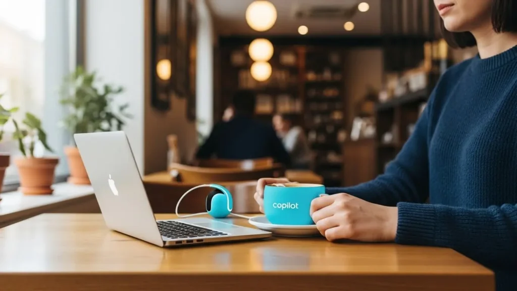 外出先でAIを活用して資料をブラッシュアップする様子