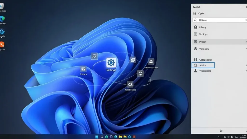 Windows 11でのCopilot設定画面の操作イメージ