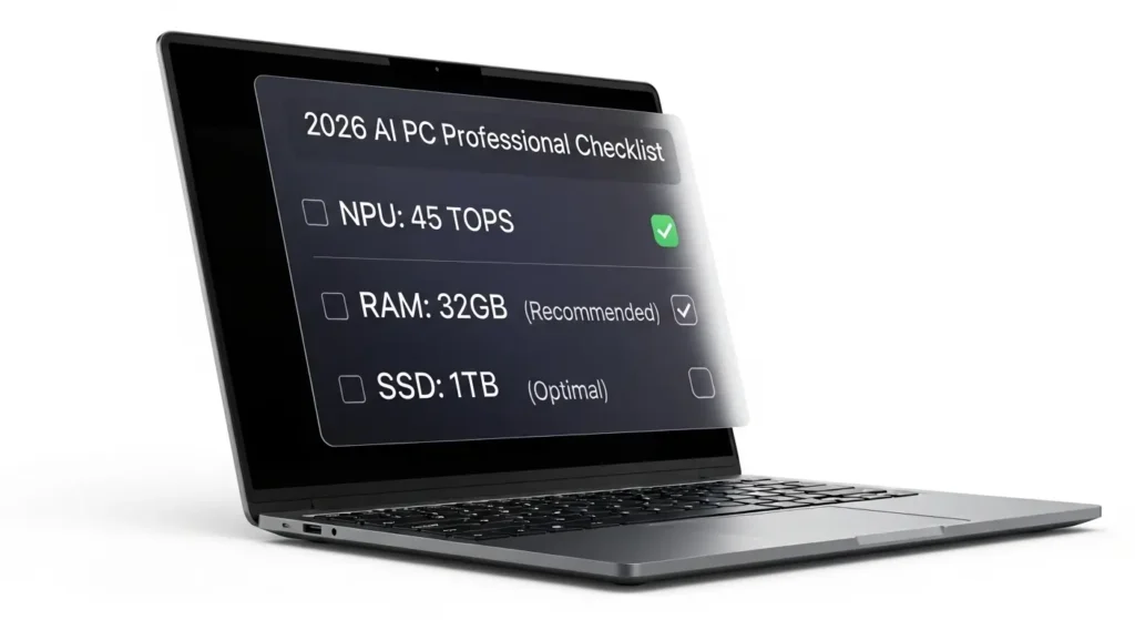 2026年のAI PCに推奨されるメモリ容量とストレージスペックのチェックリスト