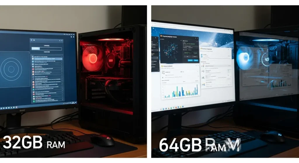 32GBと64GBメモリ搭載PCのAI処理能力比較
