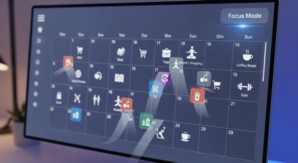 AIによって最適化されるスケジュールとタスク管理のイメージ