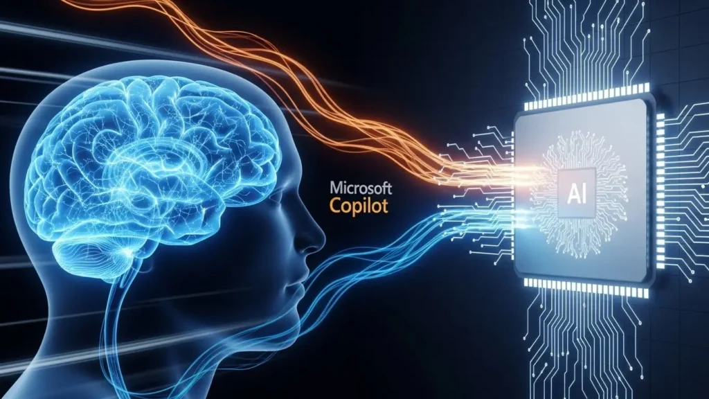 人工知能とCPUの融合をイメージしたCG