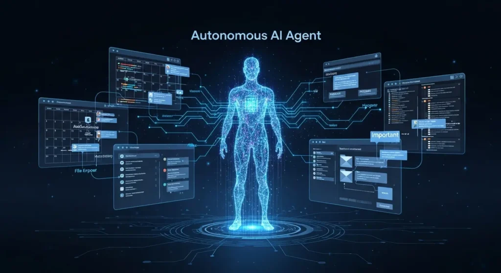 2026年1月の最新AI PCトレンドである自律型エージェントのイメージ
