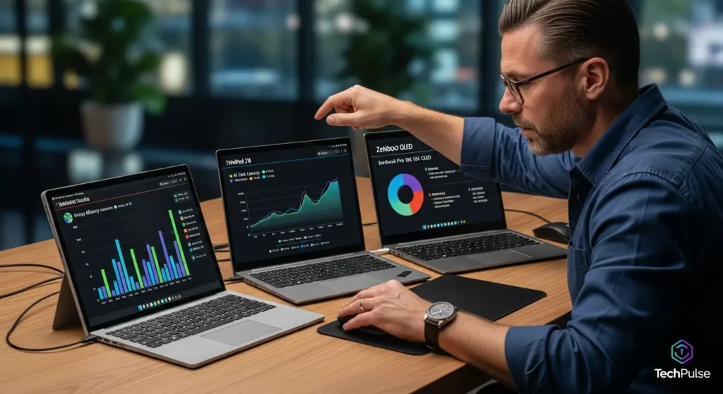 2026年の主要AIチップ（Intel, AMD, Qualcomm）の性能比較図