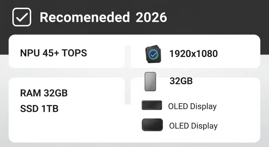 2026年に推奨されるAI PCのスペックチェックリスト