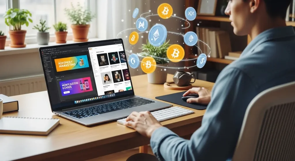 AI PCを駆使して副業のクリエイティブ制作を行う個人事業主のデスク