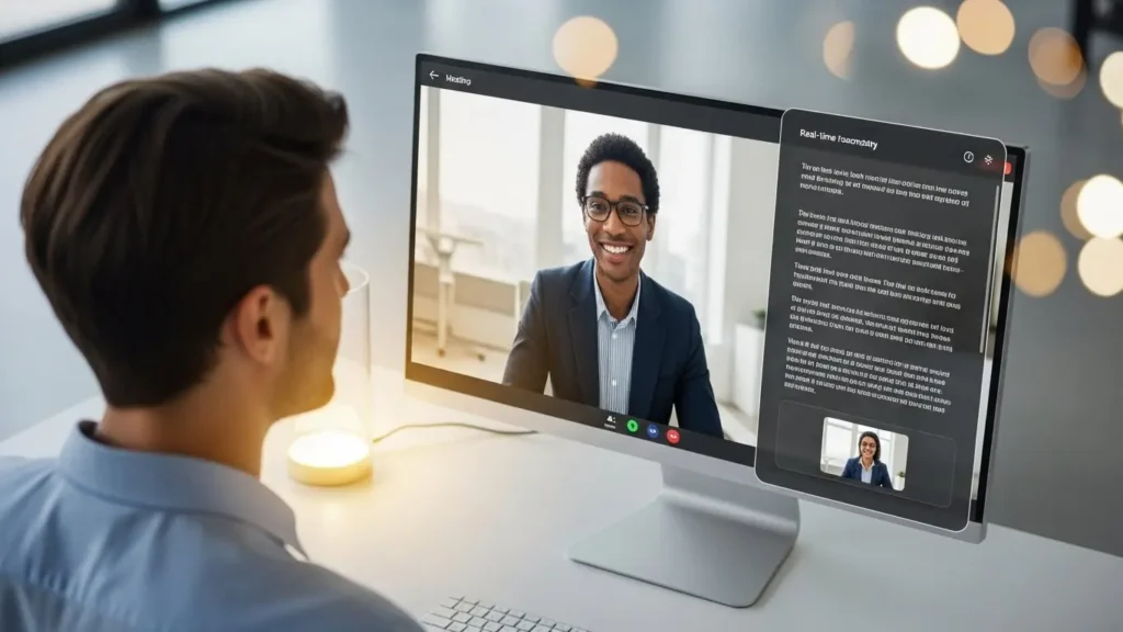 AI PCを使ってオンライン会議を効率化している具体的なイメージ