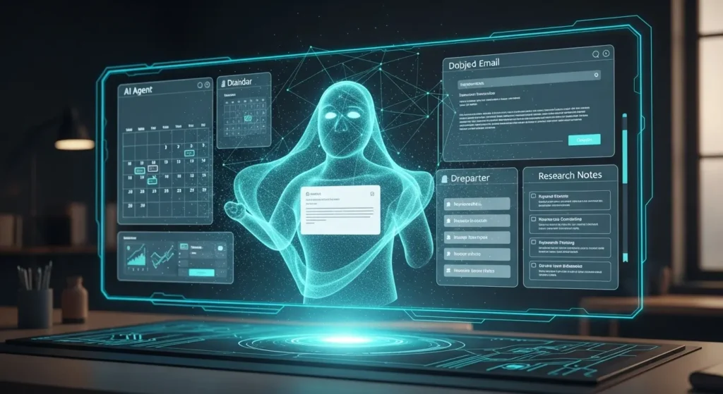 PC上で自律的に動作しユーザーを支援する最新AIエージェントのイメージ