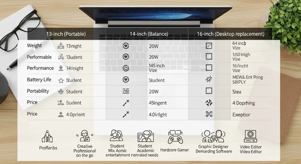 自分に最適なAI PCを絞り込むためのスペック比較マトリックス図