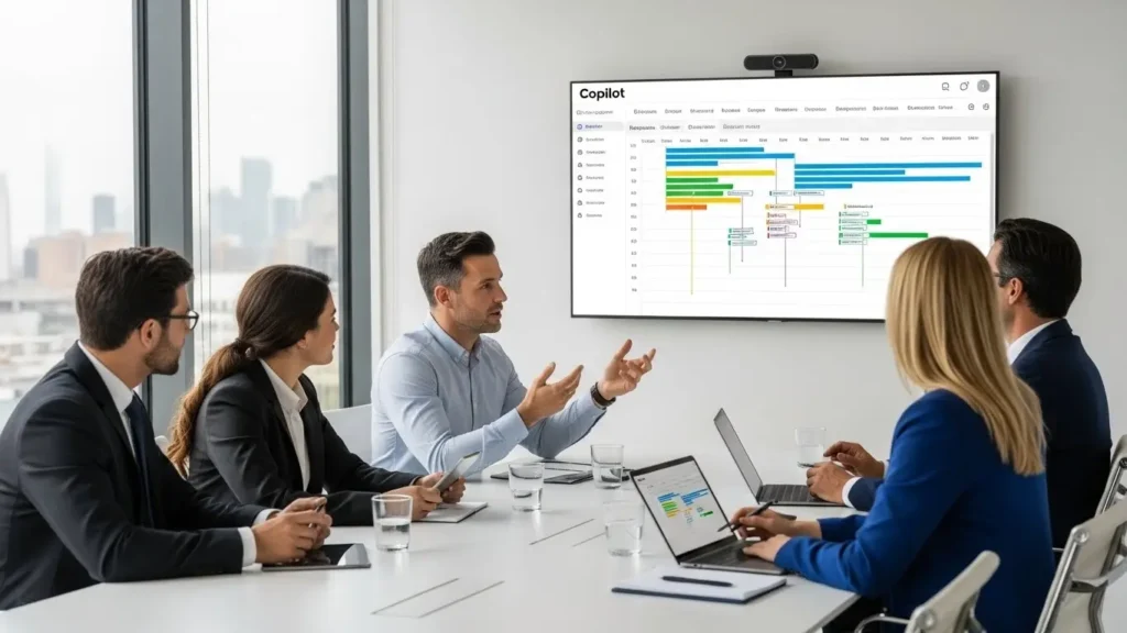 会議の会話からプロジェクトの工程表を自動作成するCopilot