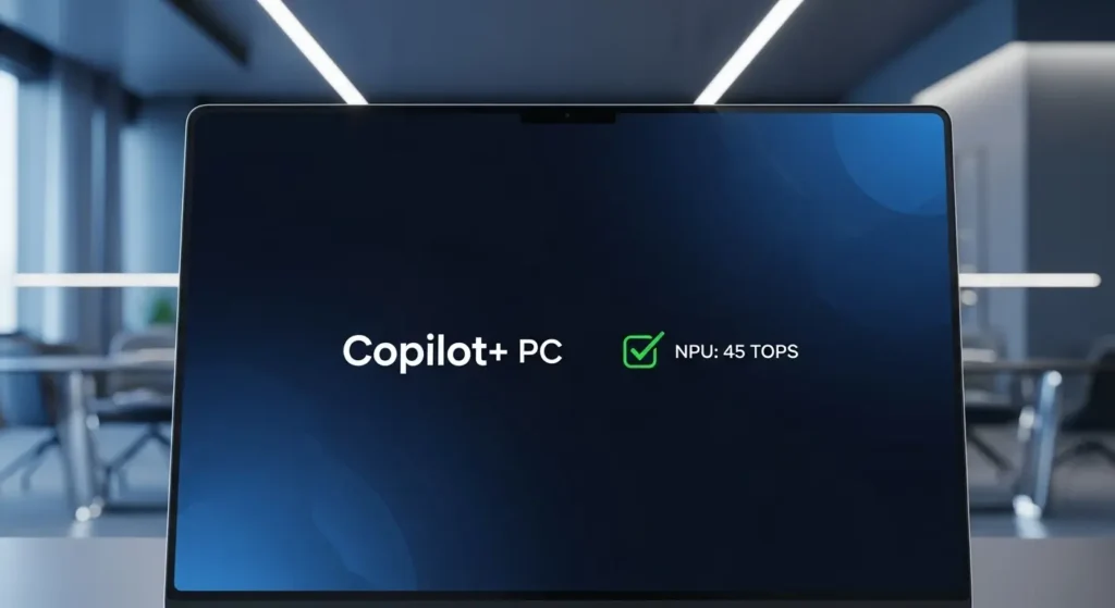 Copilot+ PCの要件を満たすNPUスペックの確認画面