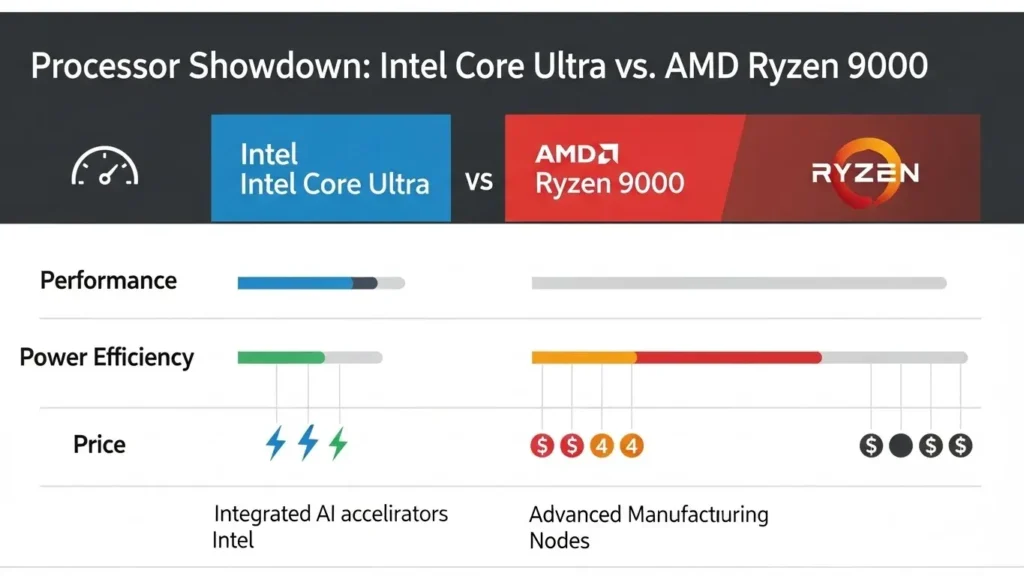 Intel CoreとAMD Ryzenのスペック比較インフォグラフィック