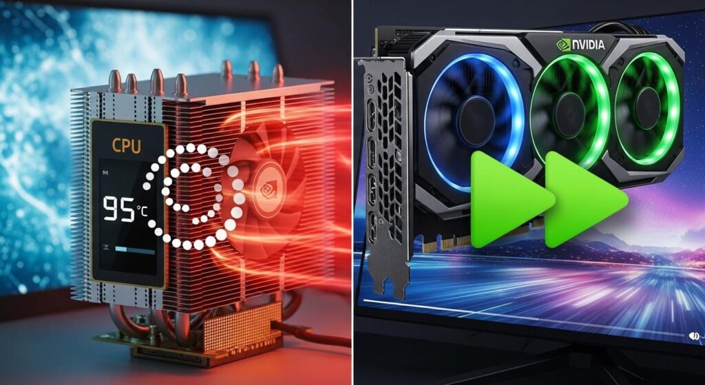 CPUエンコードとGPUエンコードの比較イメージ