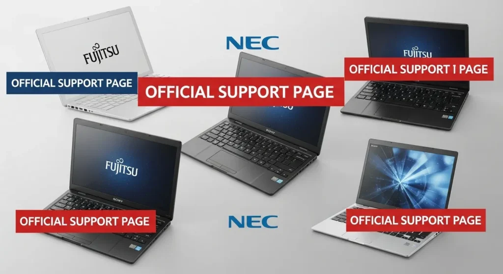各社パソコンメーカーの型番別対応確認のヒント