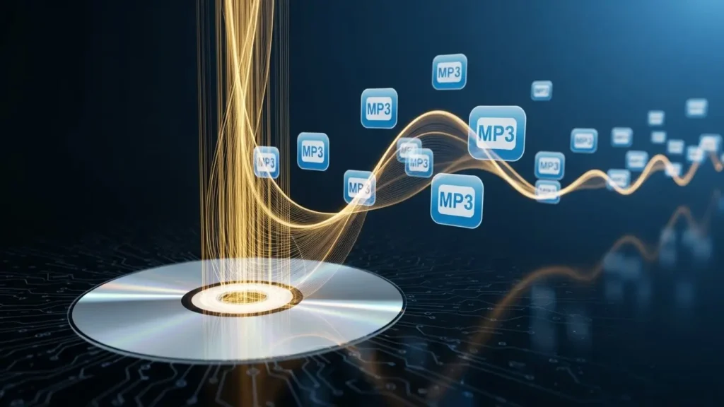 DVDから音声が抽出されるイメージ図