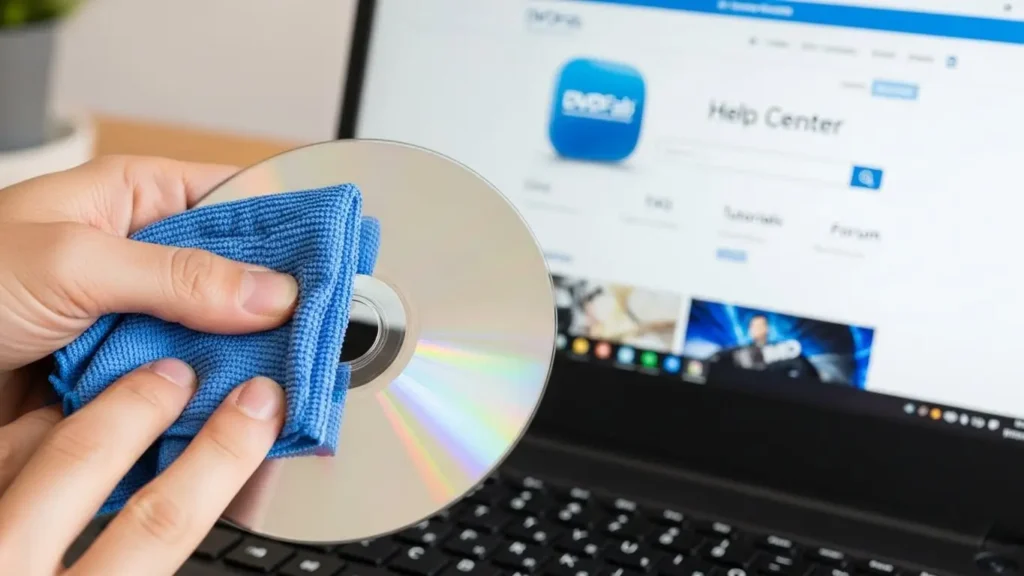 DVDディスクの清掃とサポートサイトの確認