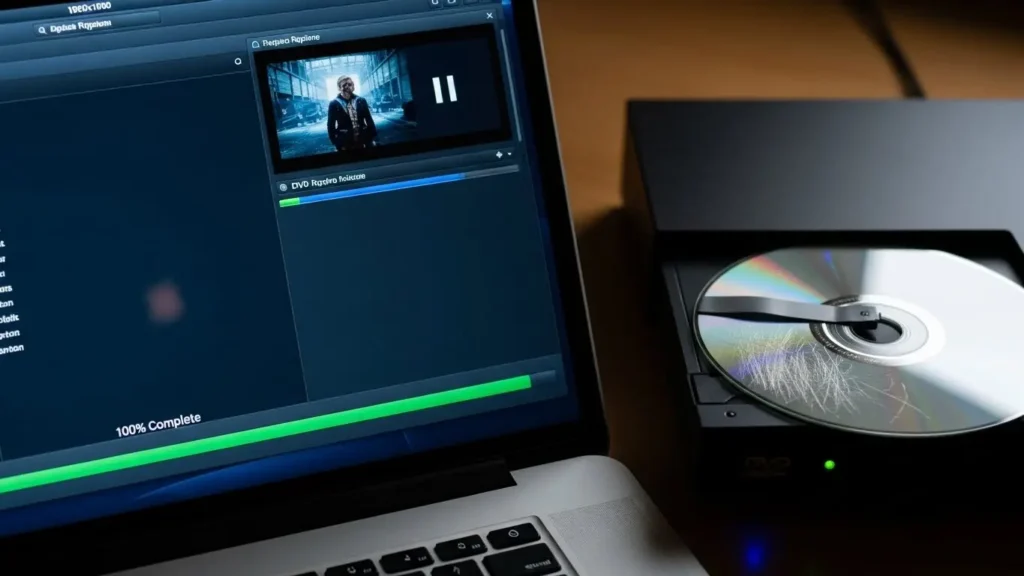 修復したDVDをパソコンでデジタル化する様子