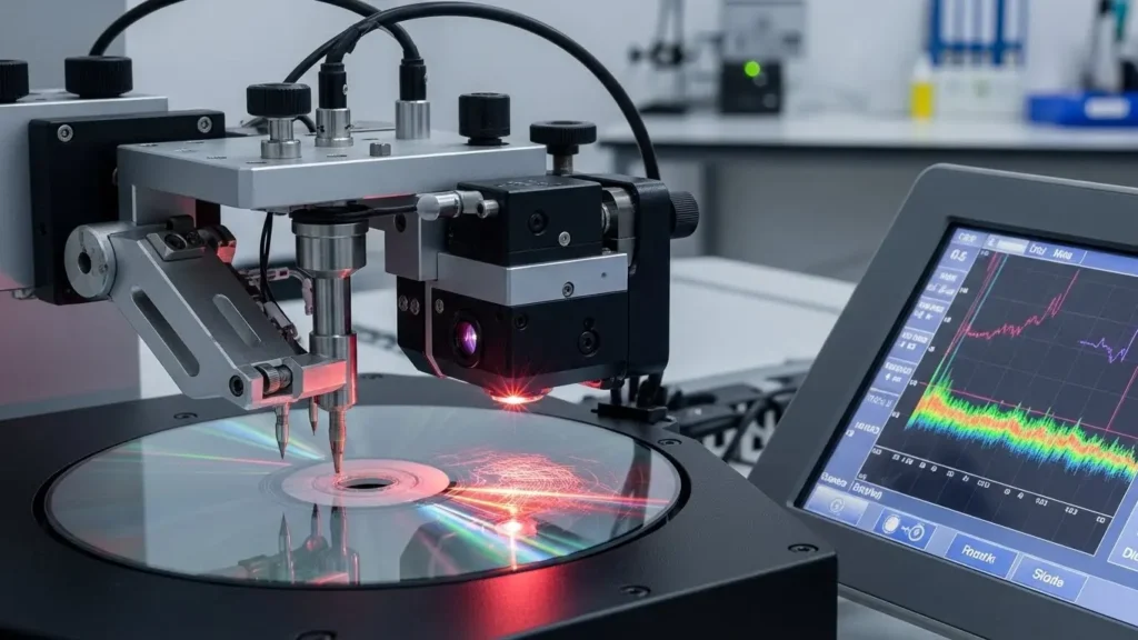 最新のDVDディスク修復マシンの様子