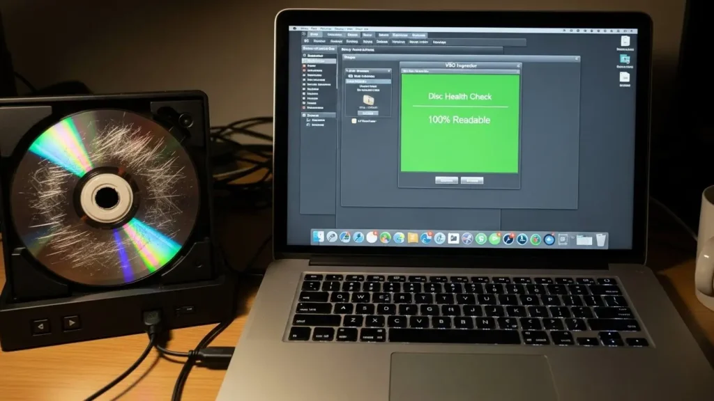 DVDの読み込み状態をチェックする専用ソフトの画面