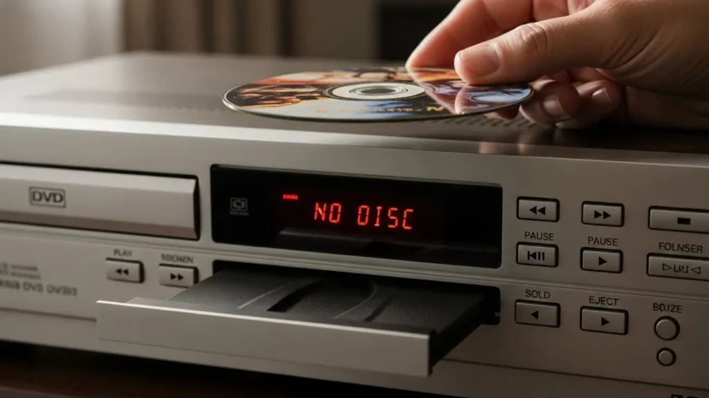 DVDプレーヤーの画面にNO DISCと表示される故障の症状