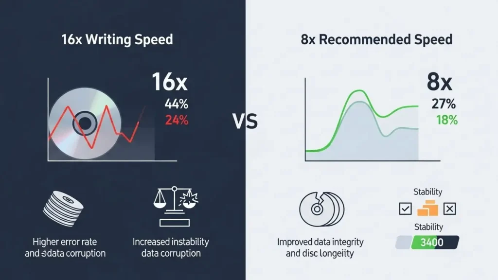 DVD書き込み速度の比較インフォグラフィック