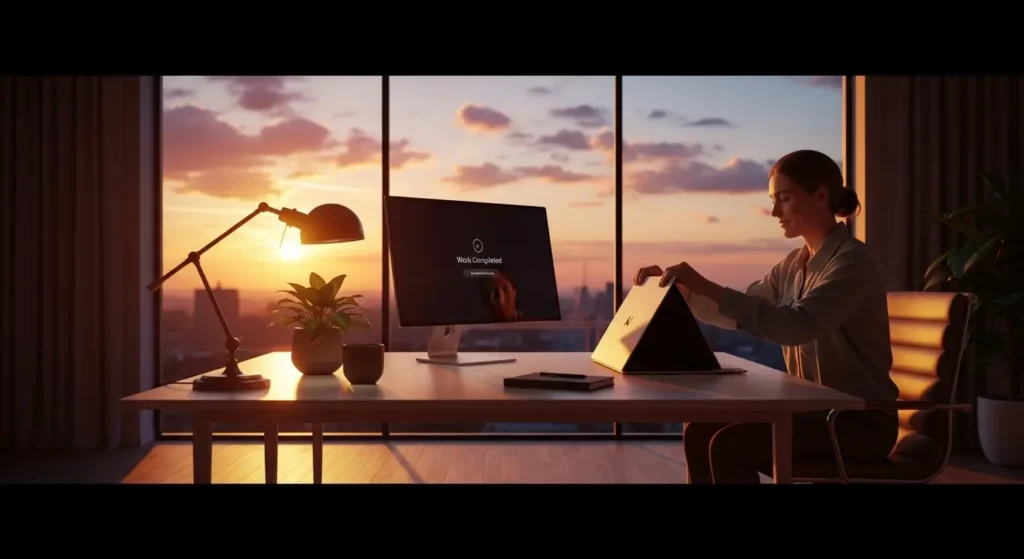 AI PCを使いこなし充実した生活を送るユーザーの様子