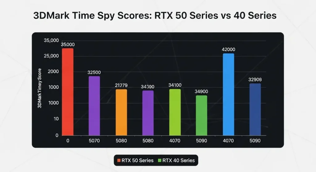 RTX 50シリーズの主要ベンチマークスコア予測表