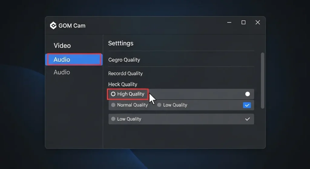 GOM Camの設定画面の詳細