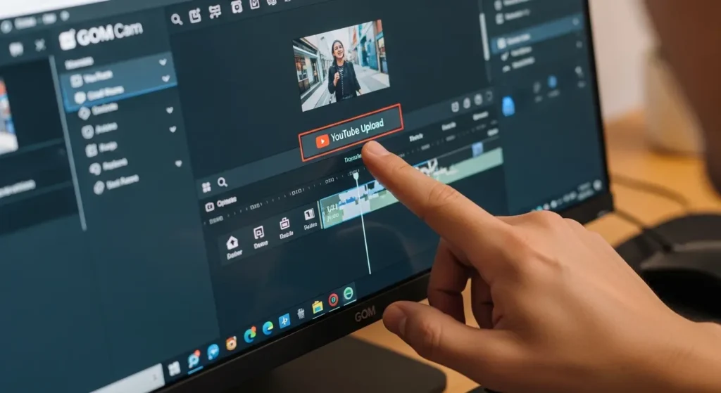 GOM CamからのYouTube直接投稿画面