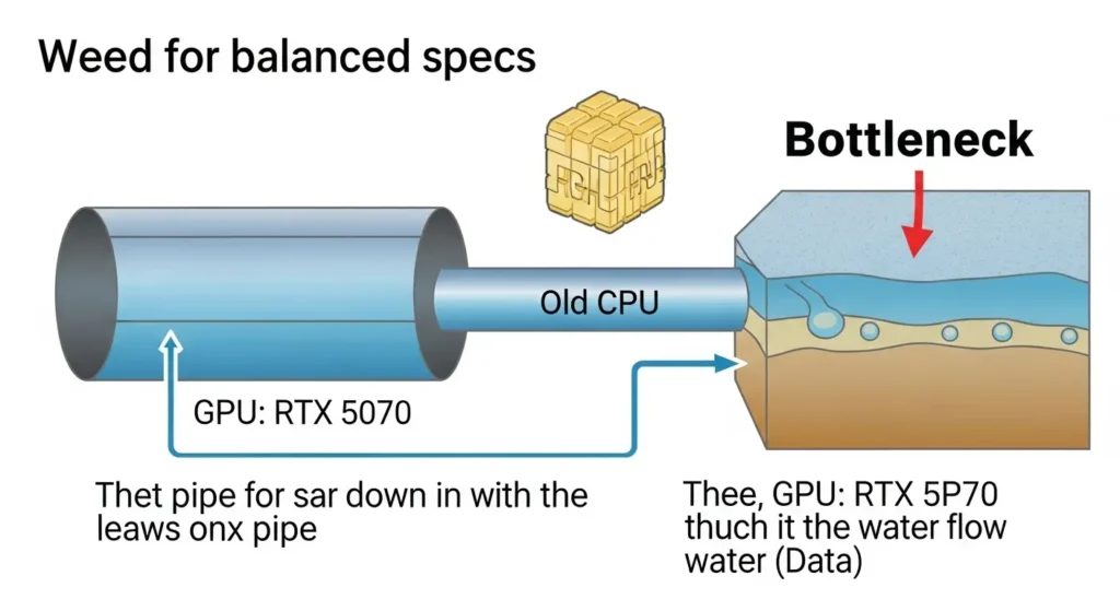 GPUとCPUの性能バランス（ボトルネック）の解説図