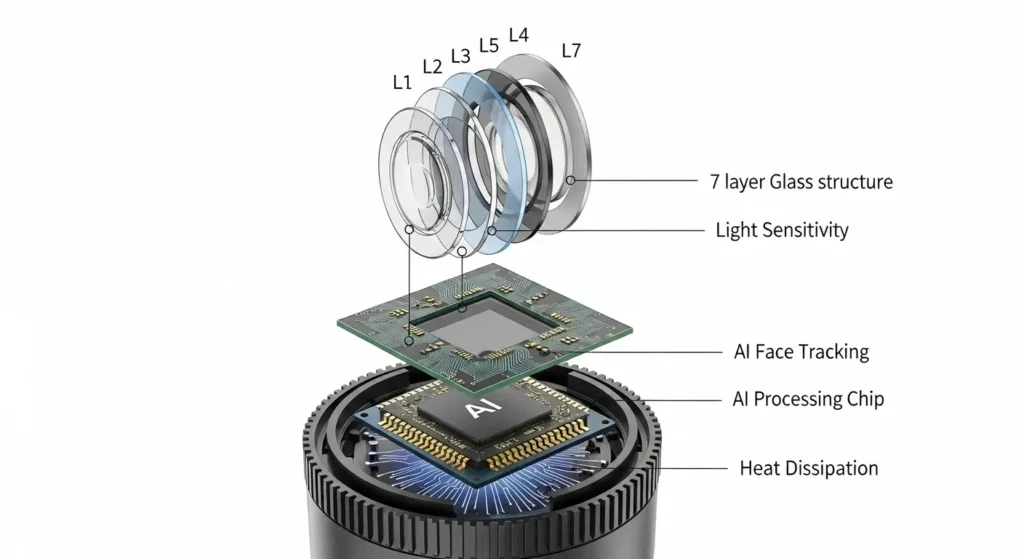 高画質Webカメラの内部構造とセンサー、レンズの仕組み図解