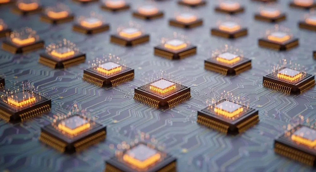 NPUの並列処理の仕組みを解説するミクロイメージ