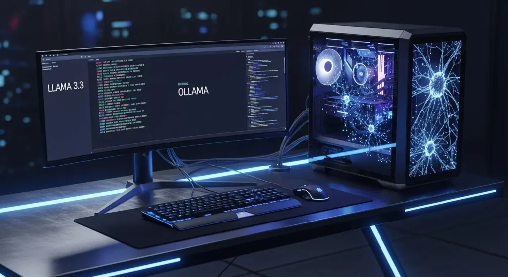 ローカル環境で動作する大規模言語モデルのイメージ