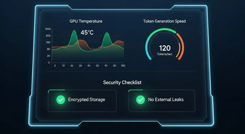 ローカルLLMの運用監視とセキュリティ監査画面
