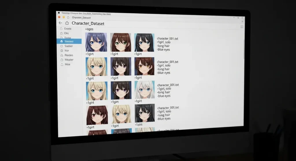 LoRA学習用の画像とテキストタグのセット