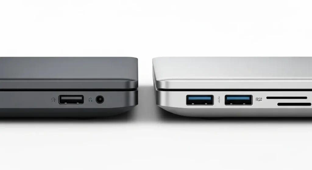 MacBook AirとSurface Laptopの薄型ボディの比較