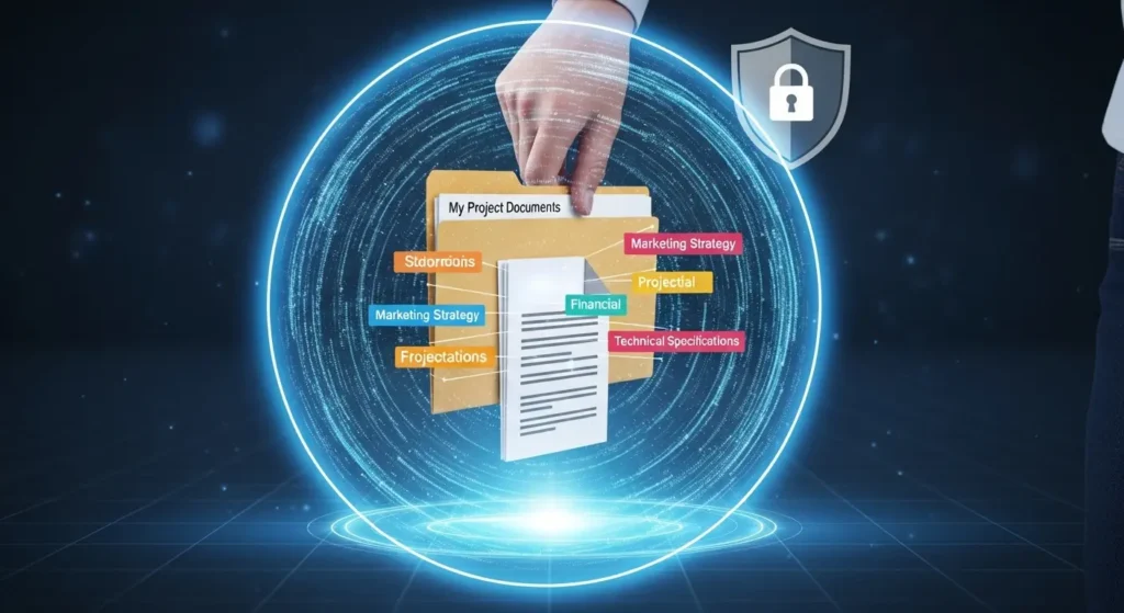 ローカルデータをAIチャットに読み込ませるRAG機能のイメージ