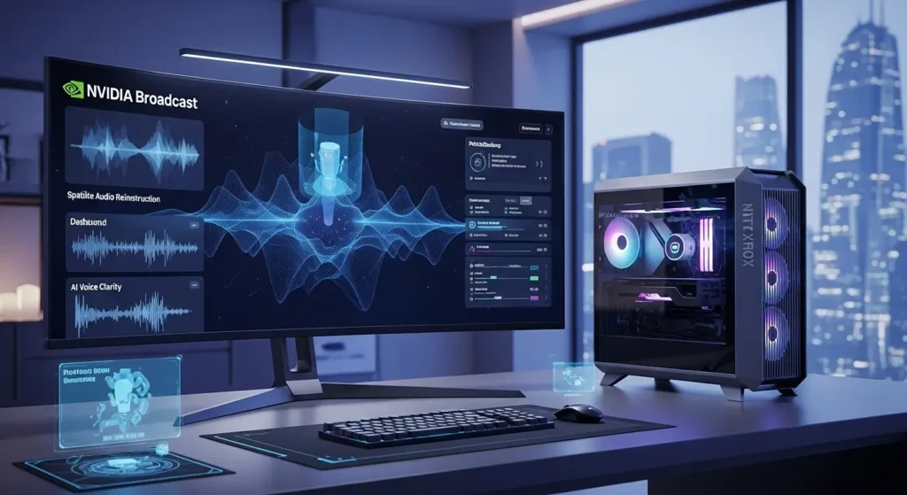 2026年最新のNVIDIA Broadcastによる次世代AI音質改善のイメージ