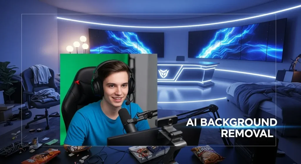 NVIDIA Broadcastのカメラ背景削除機能のデモ映像