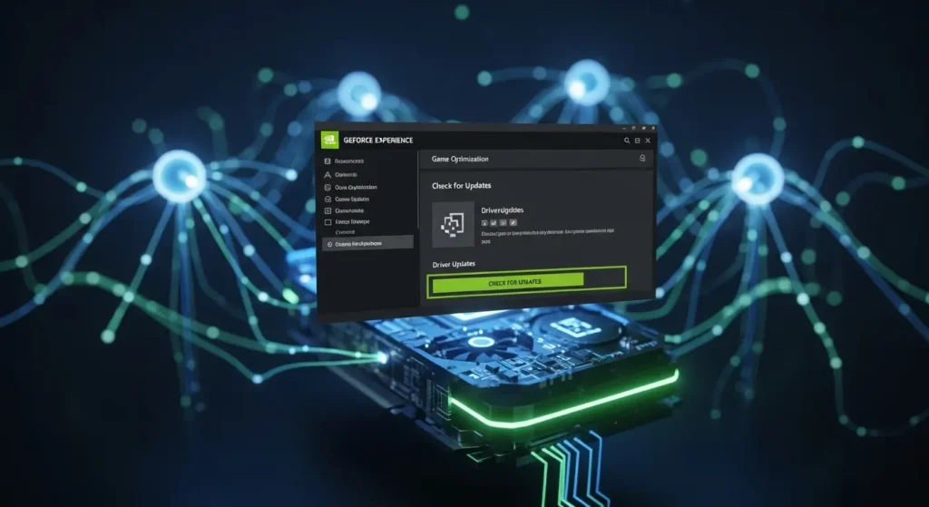 GeForce Experienceでのドライバー更新確認画面