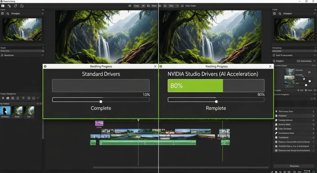 クリエイター向けNVIDIA Studioドライバーの適用画面