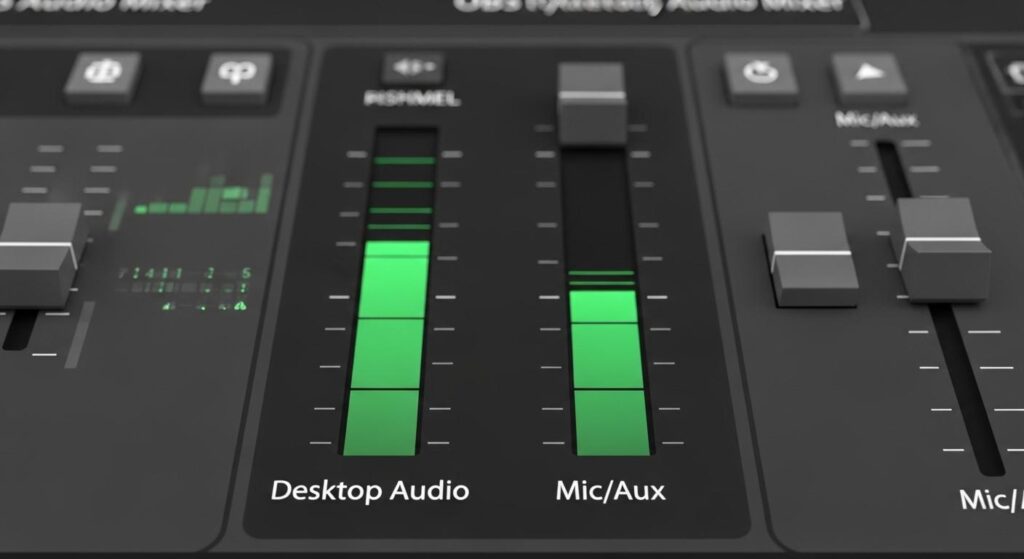 OBSの音声ミキサーでの音量調整