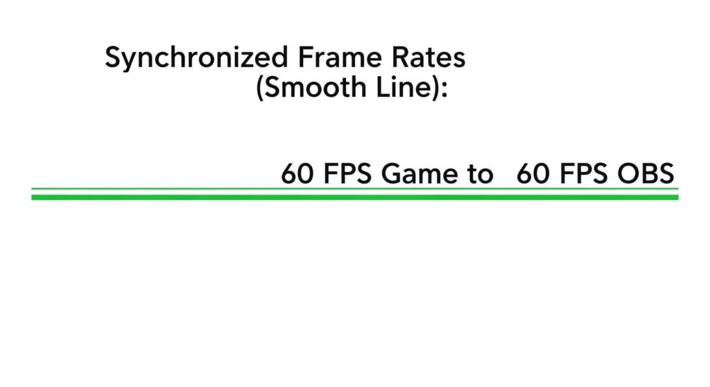 ゲームとOBSのフレームレート同期の比較グラフ