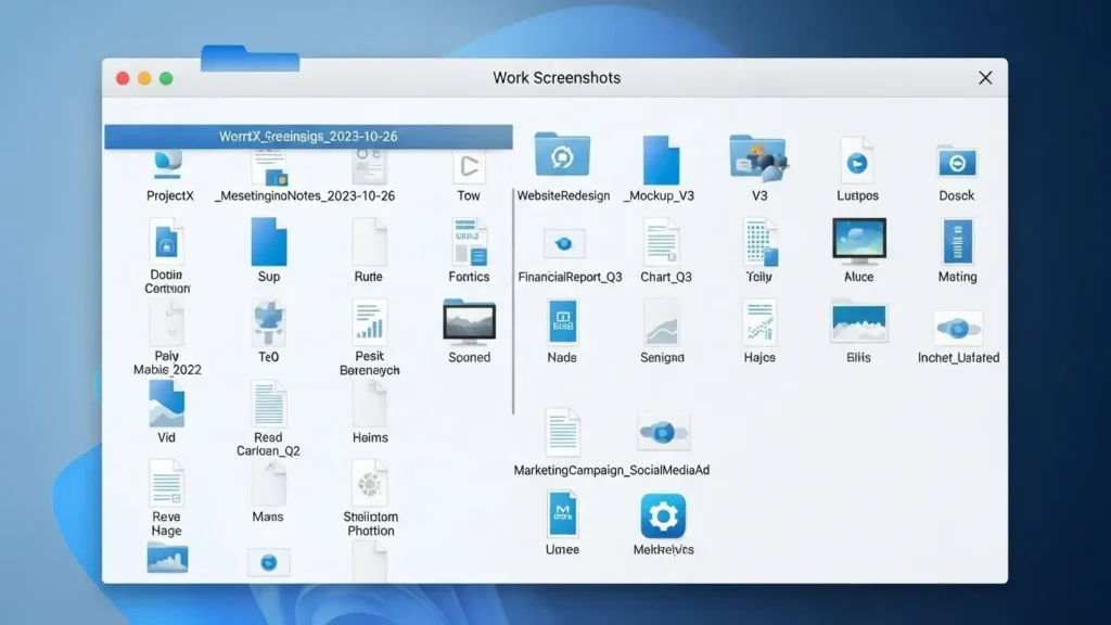 仕事用に整理整頓されたスクリーンショット管理フォルダ