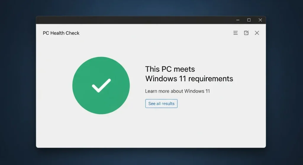PC正常性チェックアプリで互換性ありと判定された画面