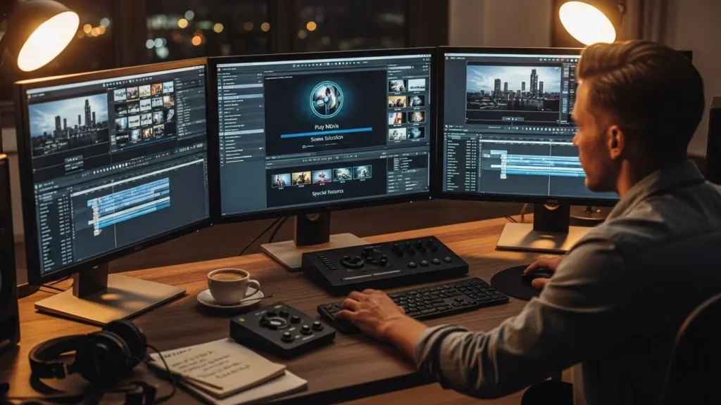 プロ仕様のDVDオーサリングソフトによる編集風景