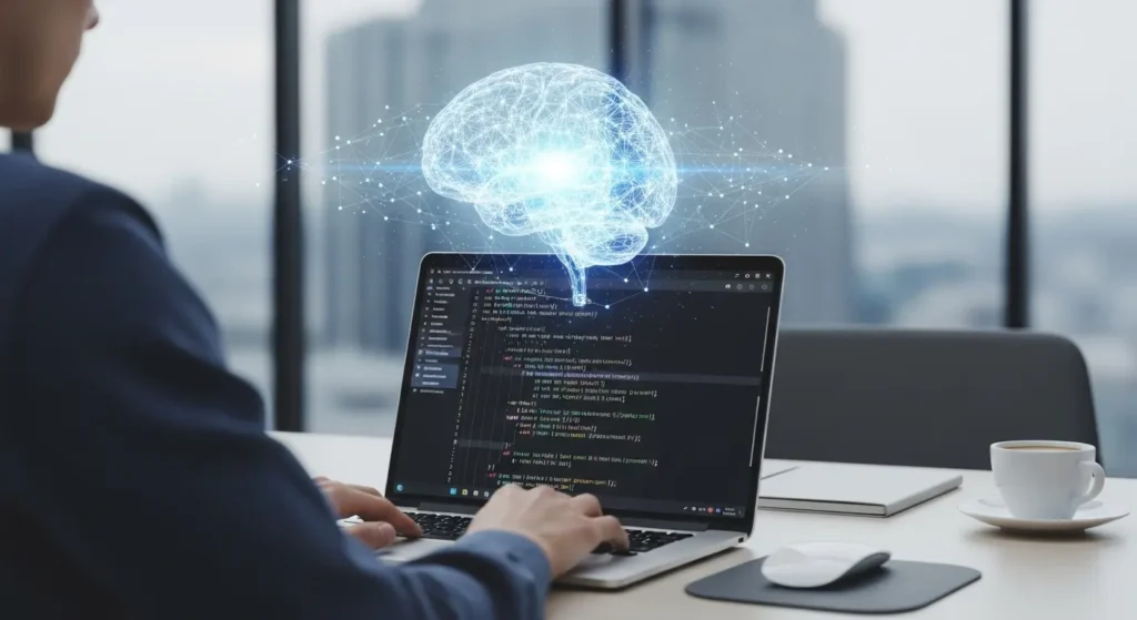 PythonとAPIを使って高度なAIエージェントを開発する様子