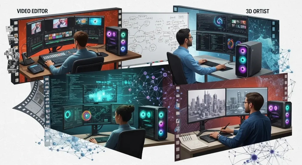 職業・用途別に必要なメモリ容量の図解